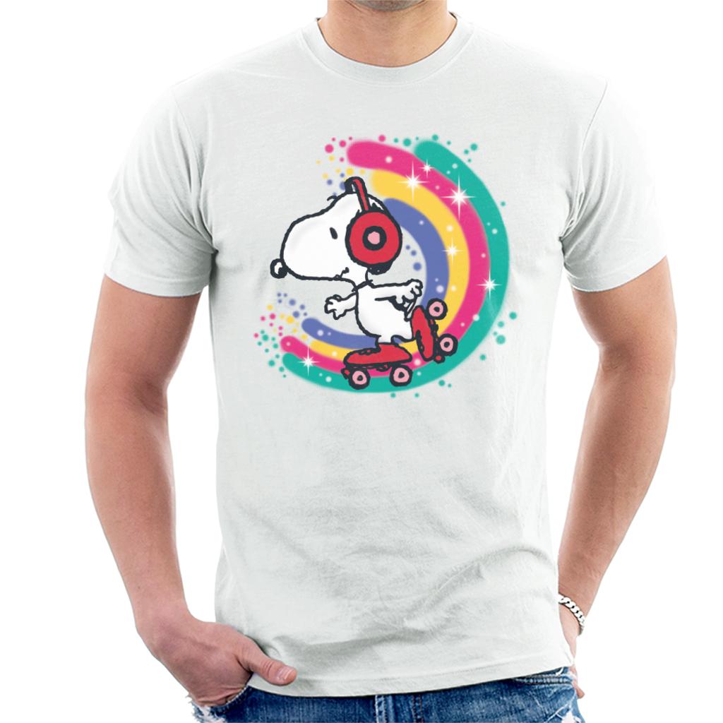 Peanuts Snoopy Roller Skating Rainbow Men's T-Shirt product image 1