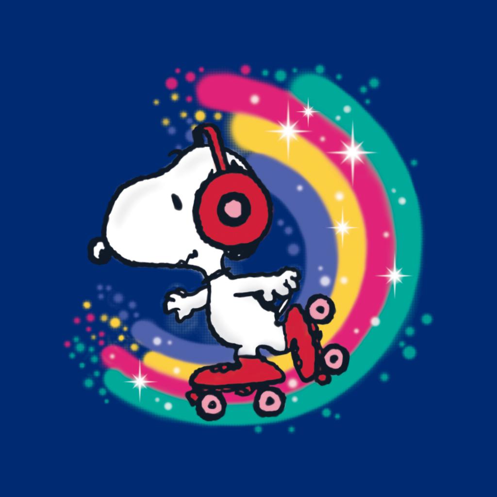 Peanuts Snoopy Roller Skating Rainbow Men's T-Shirt product image 5