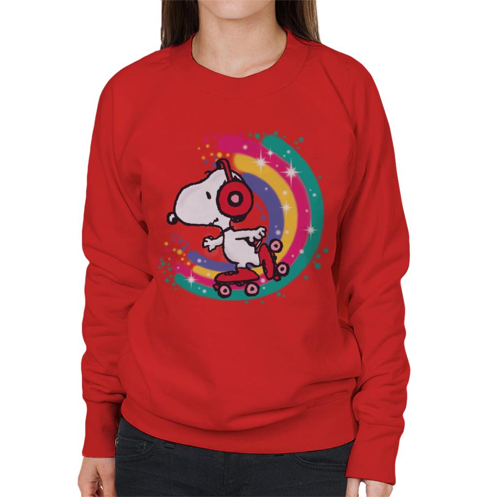 Peanuts Snoopy Roller Skating Rainbow Women's Sweatshirt product image 6