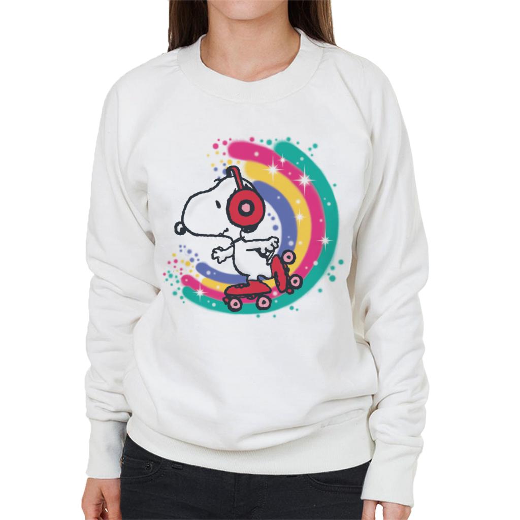 Peanuts Snoopy Roller Skating Rainbow Women's Sweatshirt product image 1