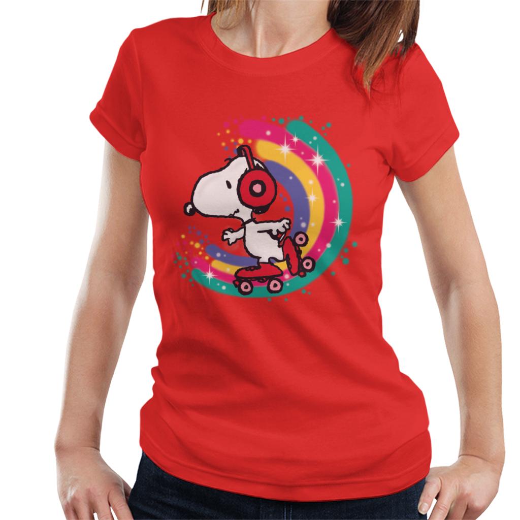 Peanuts Snoopy Roller Skating Rainbow Women's T-Shirt product image 6