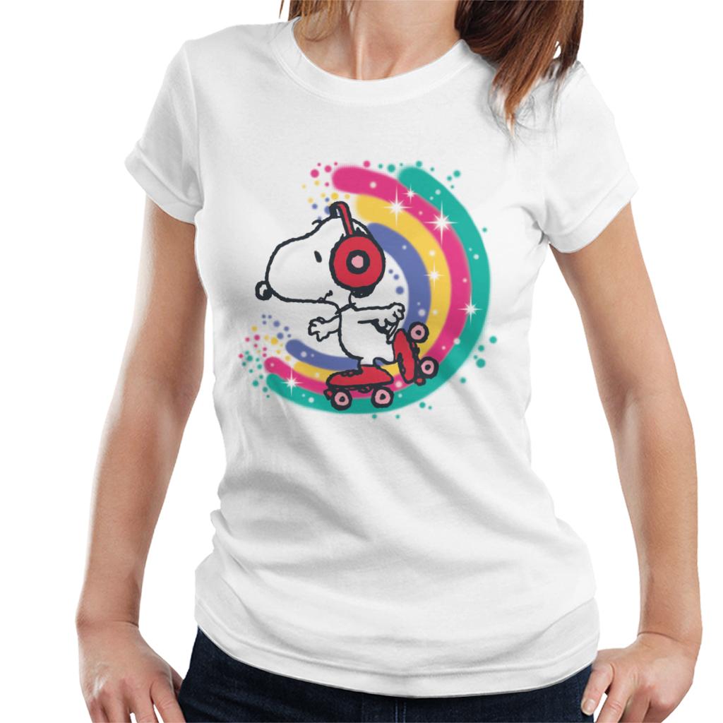 Peanuts Snoopy Roller Skating Rainbow Women's T-Shirt product image 1