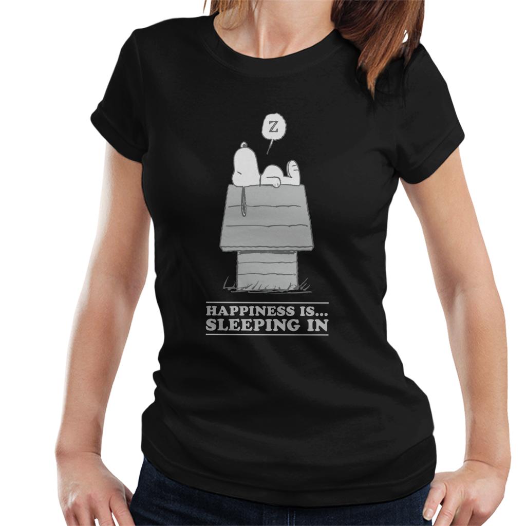 Peanuts Happiness Is Sleeping In Snoopy Women's T-Shirt product image 1