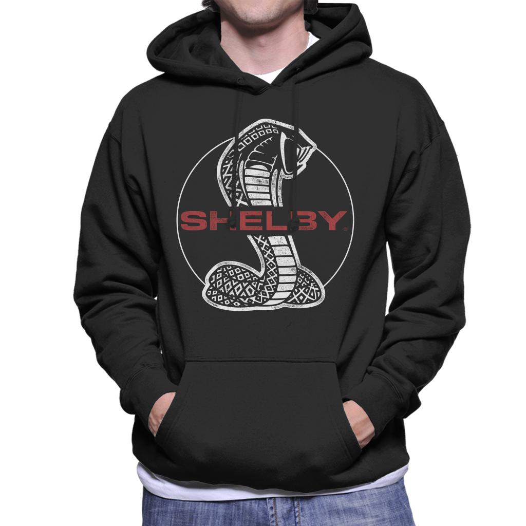 Shelby Red Text Cobra Logo Men's Hooded Sweatshirt product image 1