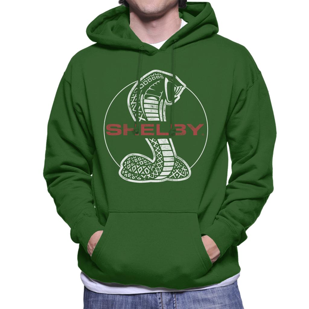 Shelby Red Text Cobra Logo Men's Hooded Sweatshirt product image 6