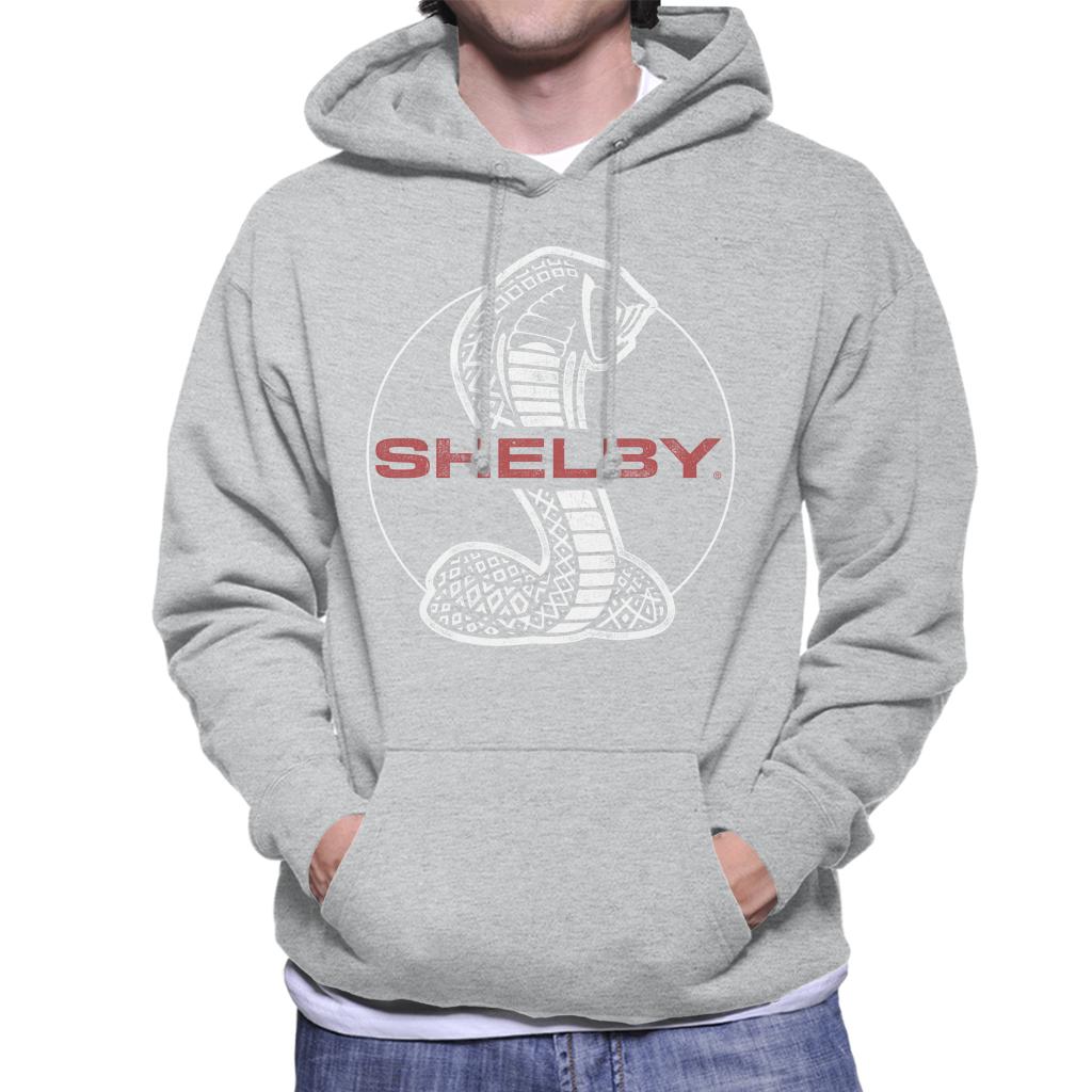Shelby Red Text Cobra Logo Men's Hooded Sweatshirt product image 4