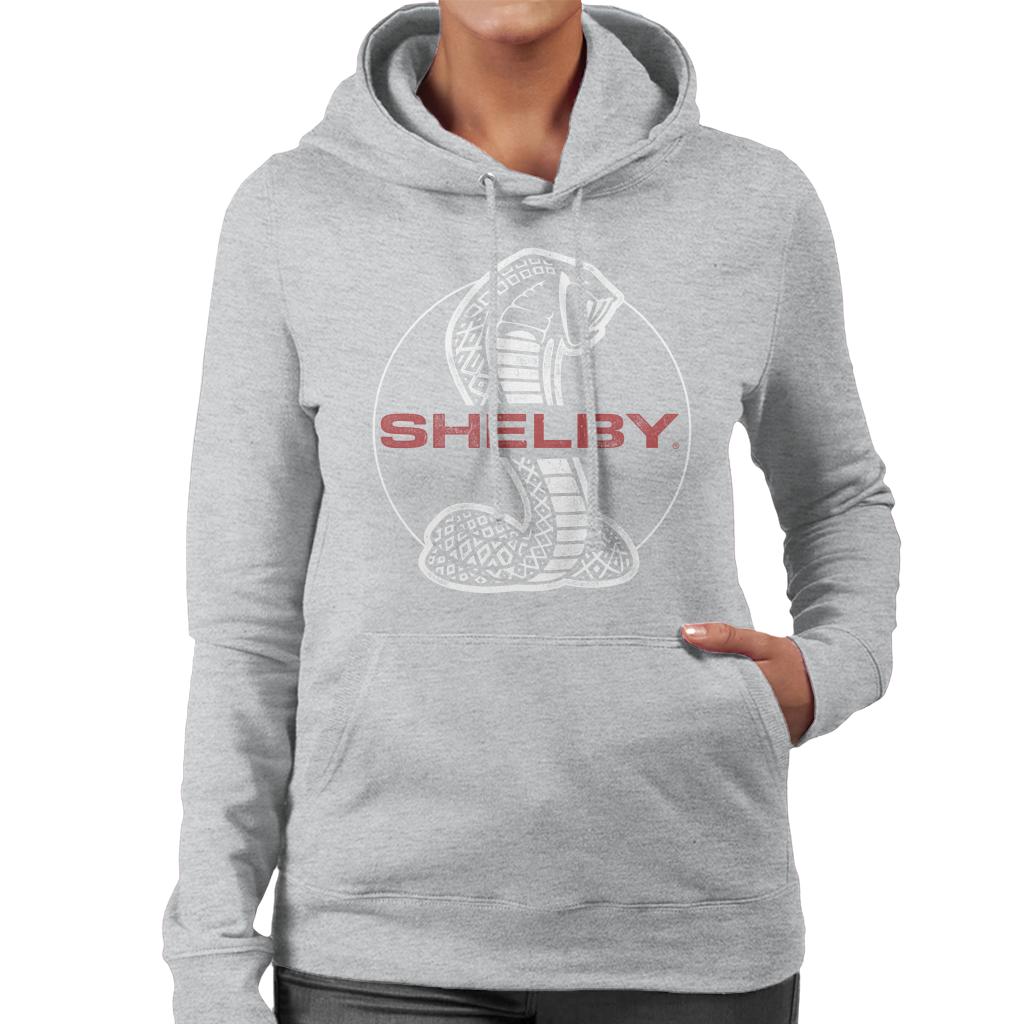 Shelby Red Text Cobra Logo Women's Hooded Sweatshirt product image 4