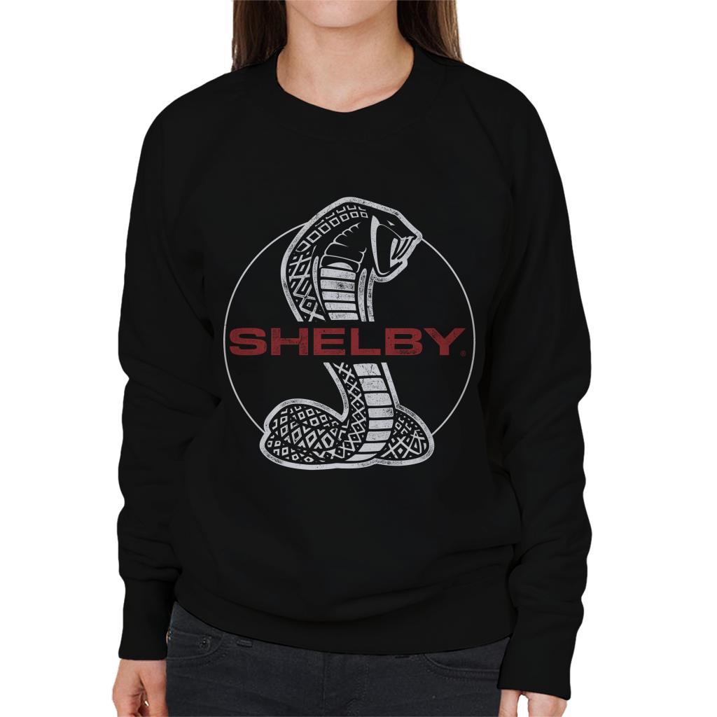 Shelby Red Text Cobra Logo Women's Sweatshirt product image 1