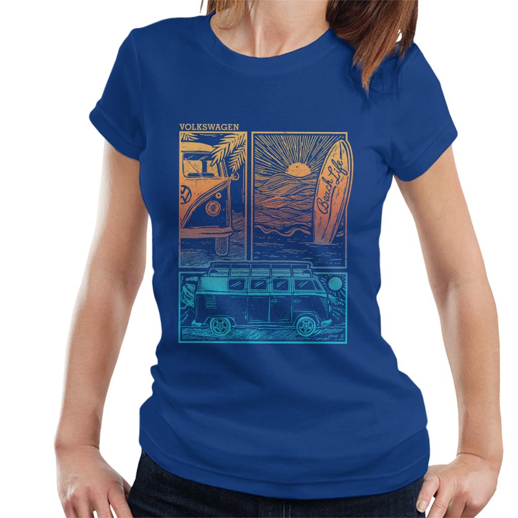 Volkswagen Beach Life Camper Sunset Doodle Women's T-Shirt product image 4