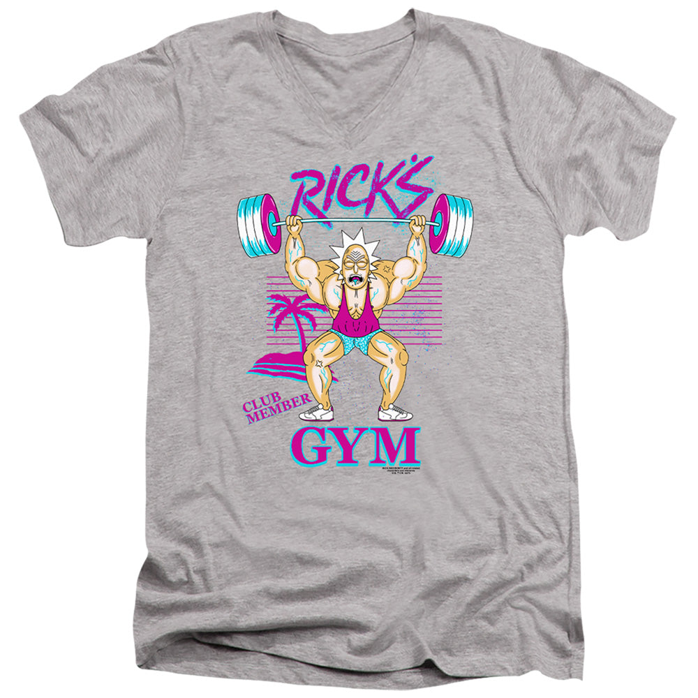 Rick And Morty - Ricks Gym Adult Slim Fit V Neck Cotton product image 1