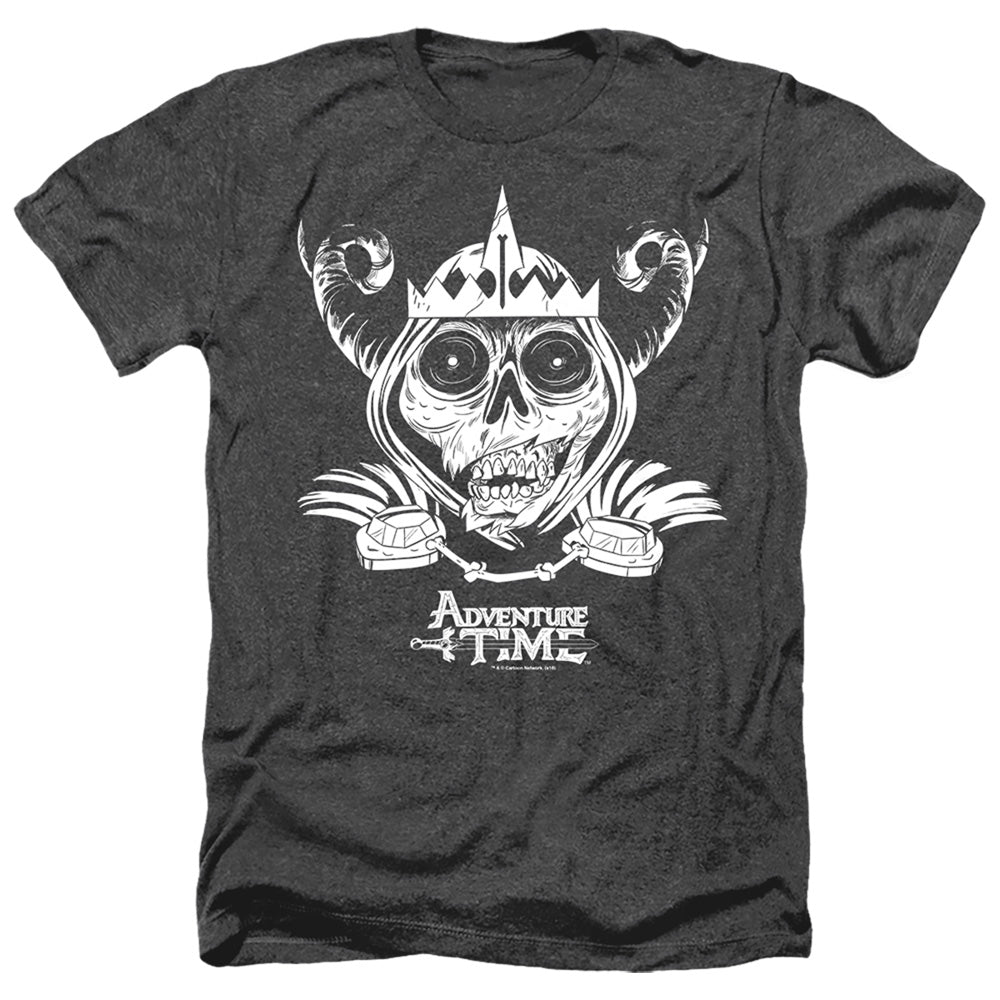 Adventure Time - Skull Face Adult Regular Fit Heather Short product image 1