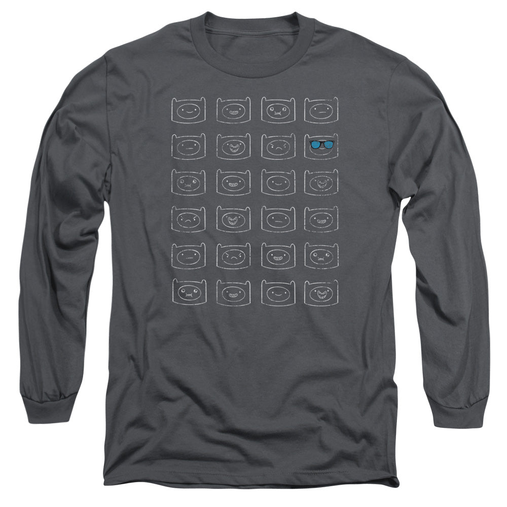 Adventure Time - Finn Faces Adult Long Sleeve product image 1