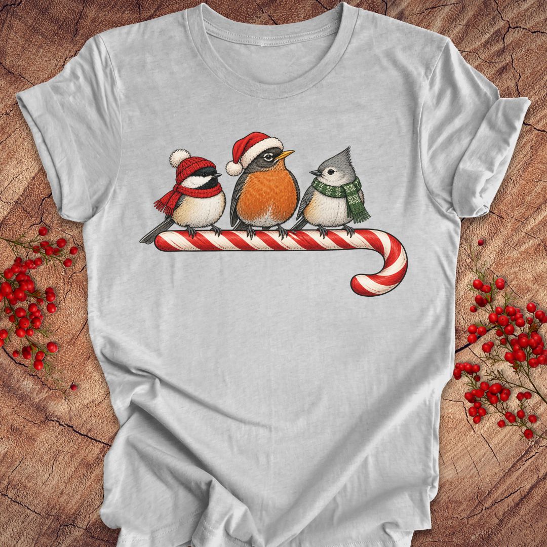 Candy Cane Birds Tee