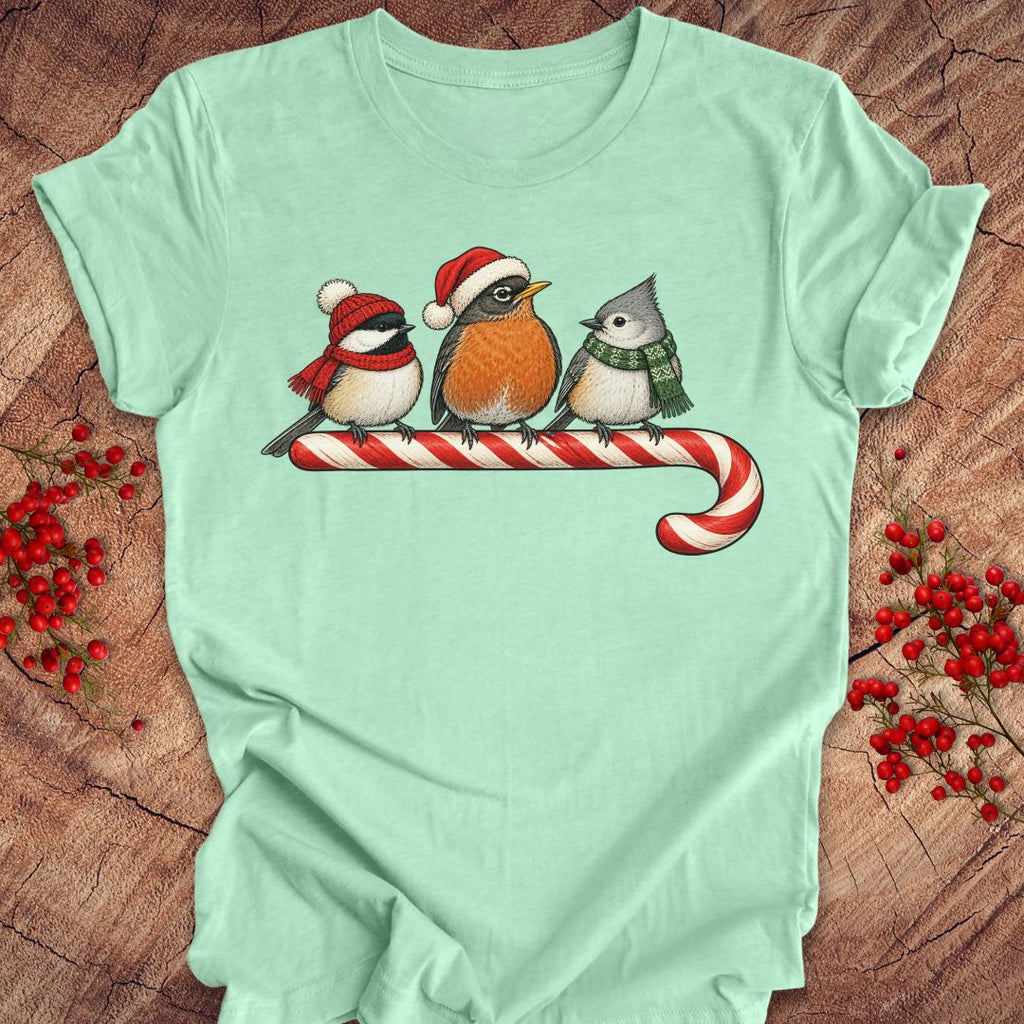 Candy Cane Birds Tee