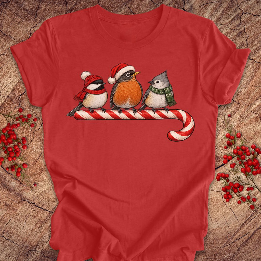 Candy Cane Birds Tee