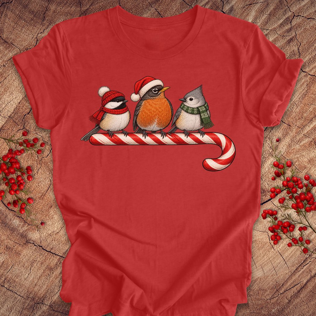 Candy Cane Birds Tee
