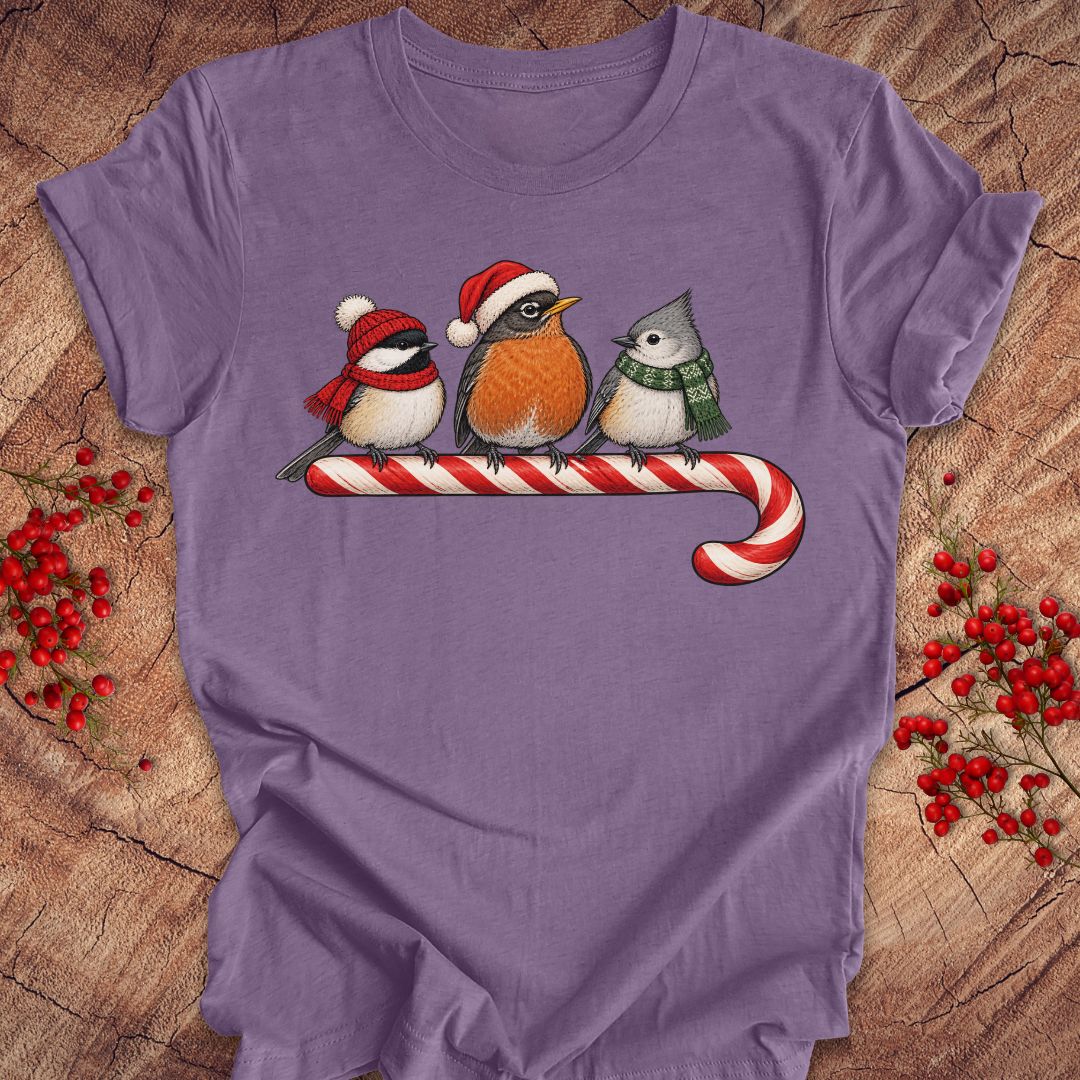 Candy Cane Birds Tee