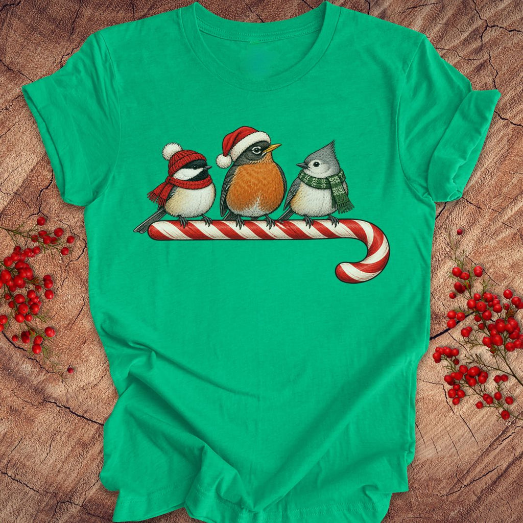 Candy Cane Birds Tee