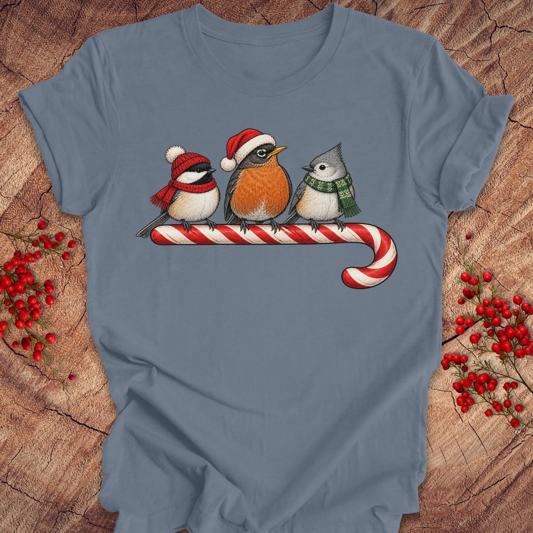 Candy Cane Birds Tee