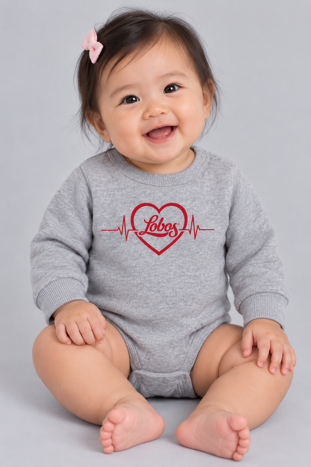 Lobos Heartbeat - Rabbit Skins Infant Fleece Bodysuit