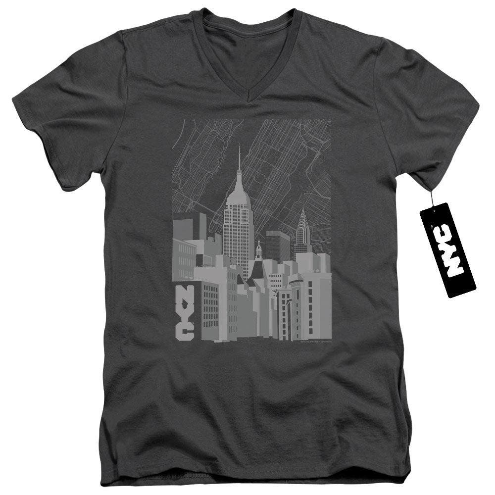 New York City - Manhattan Monochrome Adult Slim Fit V Neck product image 1