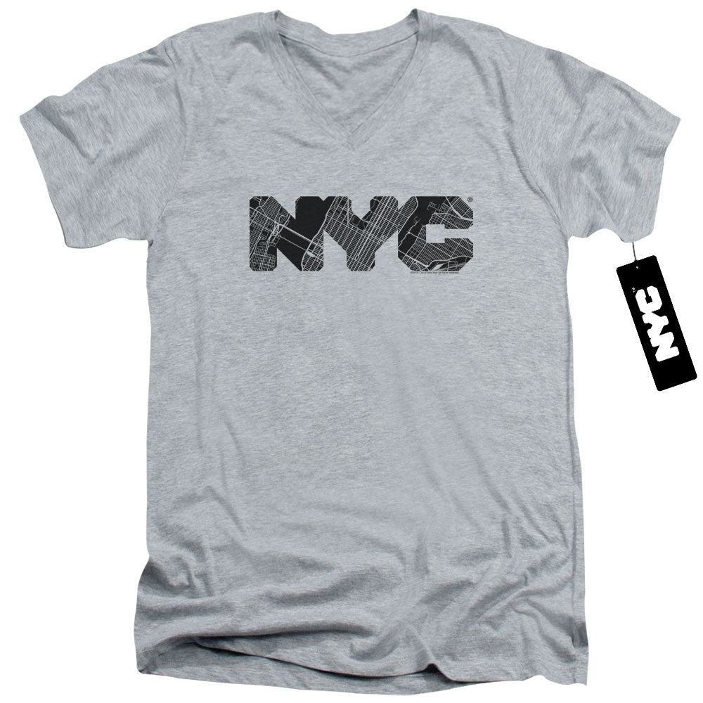New York City - Nyc Map Fill Adult Slim Fit V Neck Cotton product image 1
