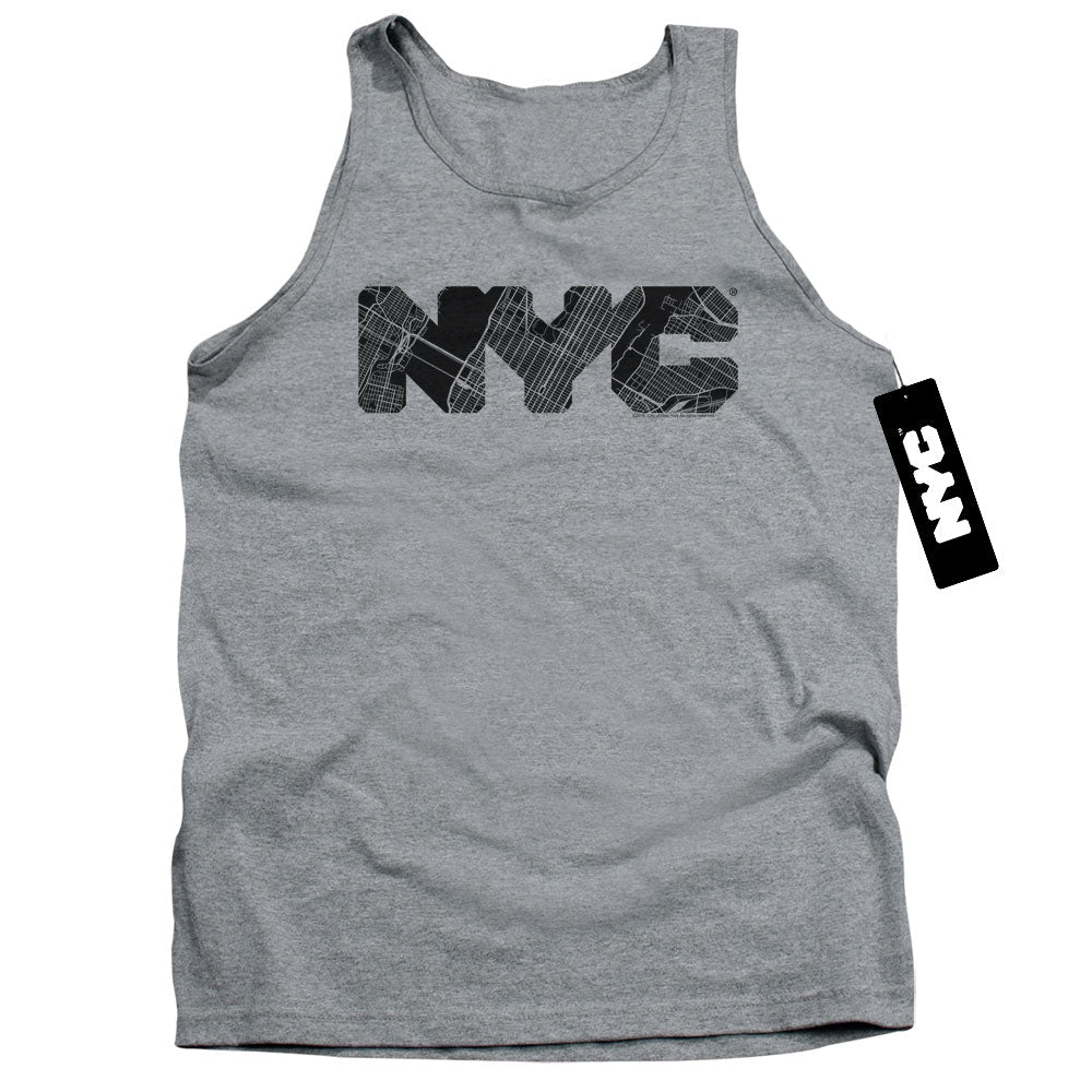 New York City - Nyc Map Fill Adult Tank Top