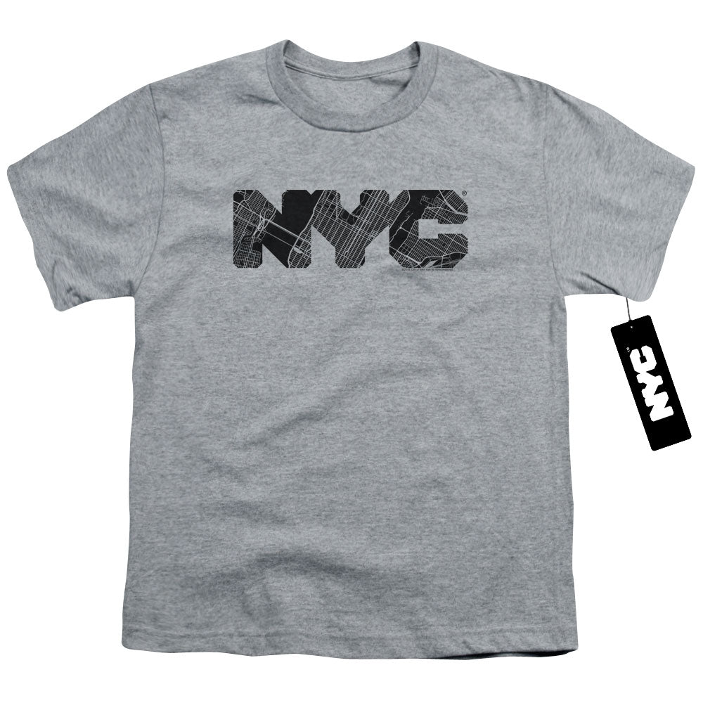 New York City - Nyc Map Fill Youth Short Sleeve product image 1