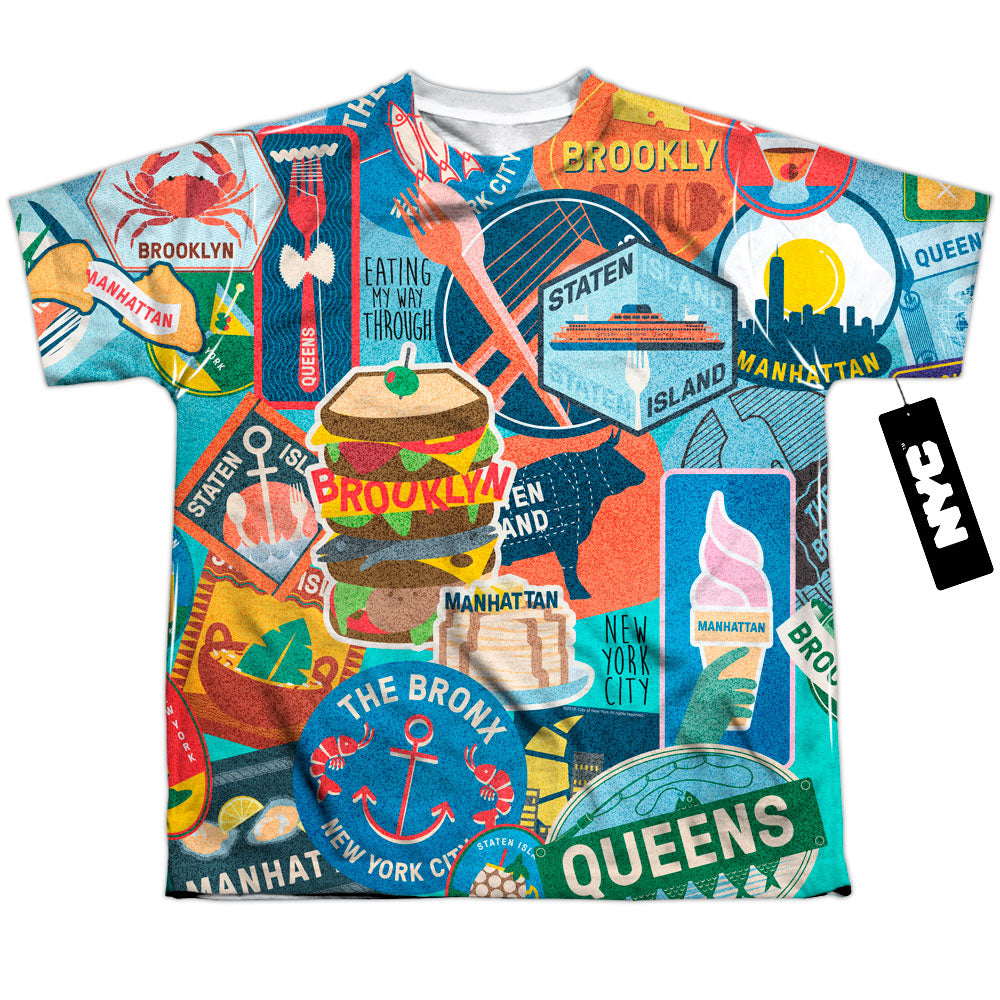 New York City - Eating Nyc Youth Short Sleeve 100% Poly product image 1