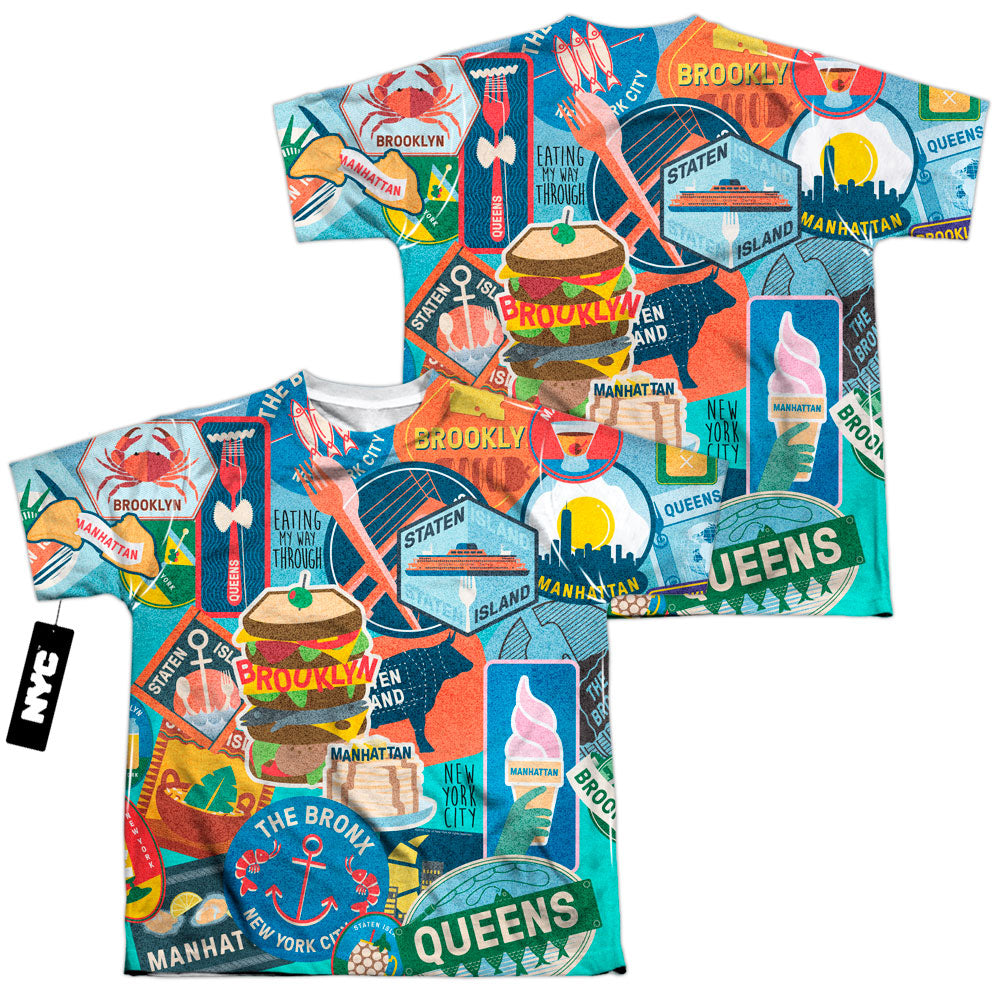 New York City - Eating Nyc (Front - Back Print) Youth Short product image 1