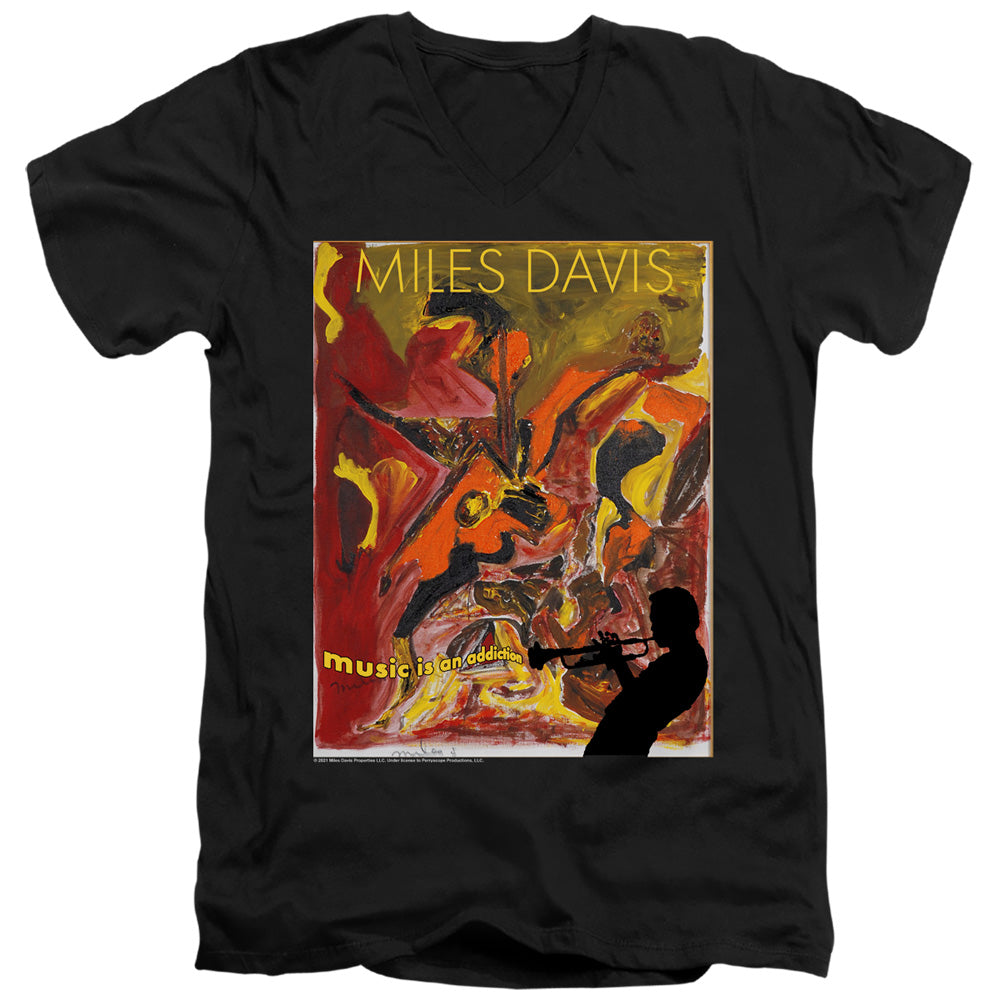 Miles Davis - Music Is An Addiction Adult Slim Fit V Neck product image 1