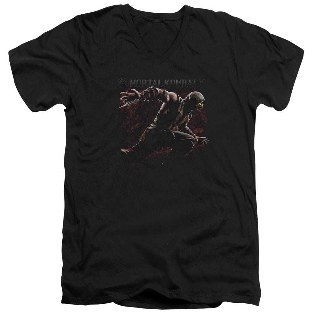 Mortal Kombat X - Scorpion Lunge Adult Slim Fit V Neck product image 1