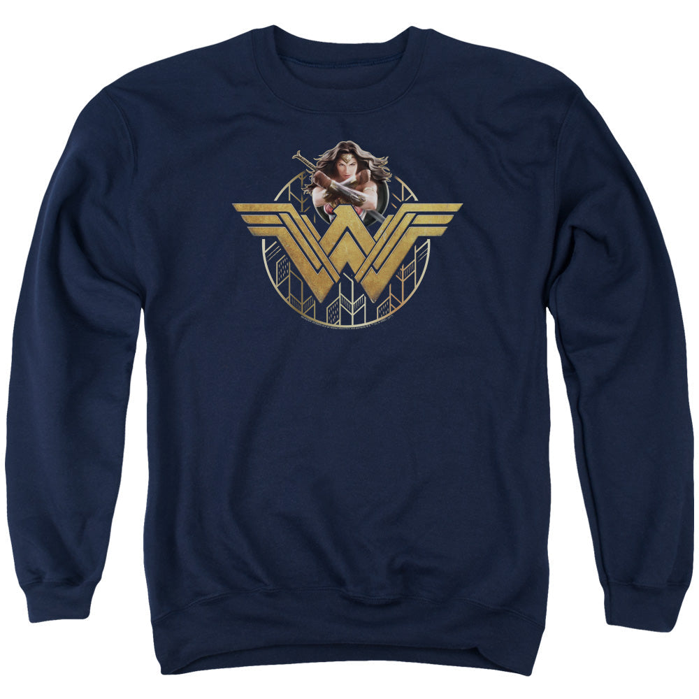 Wonder Woman Movie - Power Stance And Emblem Adult Crewneck product image 1