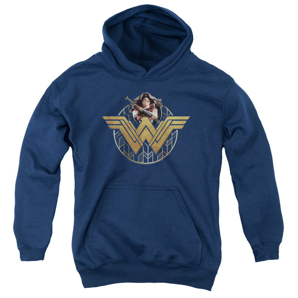 Wonder Woman Movie - Power Stance And Emblem Youth Hooded product image 1