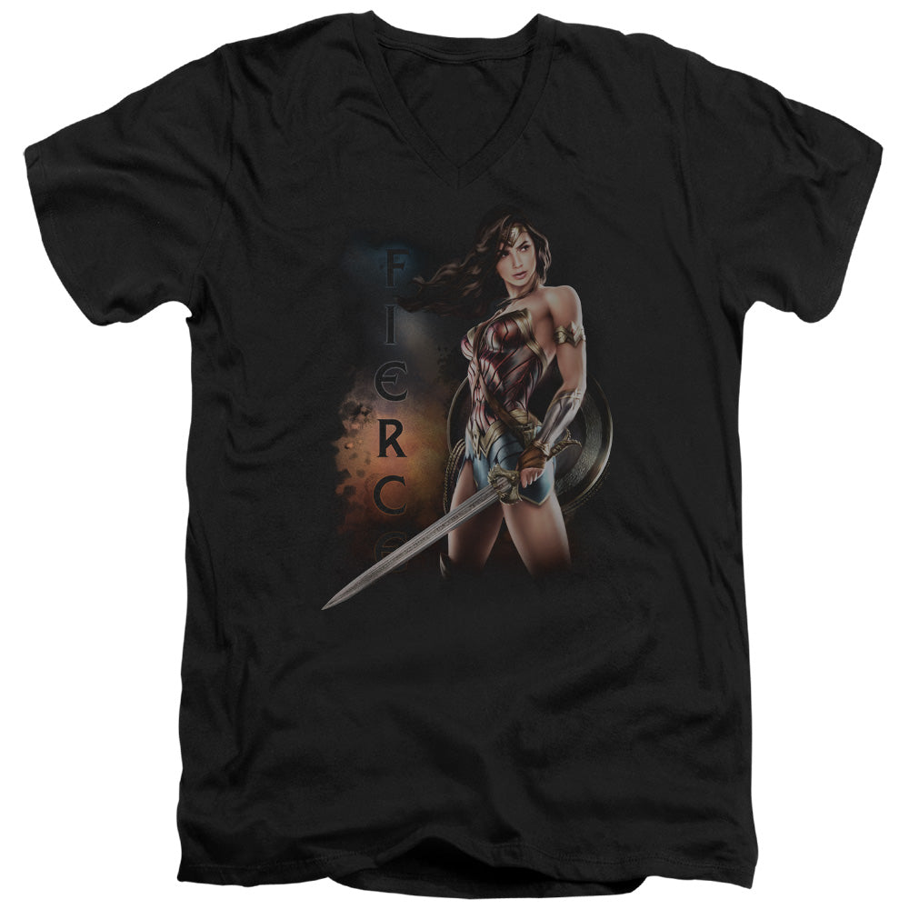 Wonder Woman Movie - Fierce Adult Slim Fit V Neck Cotton product image 1