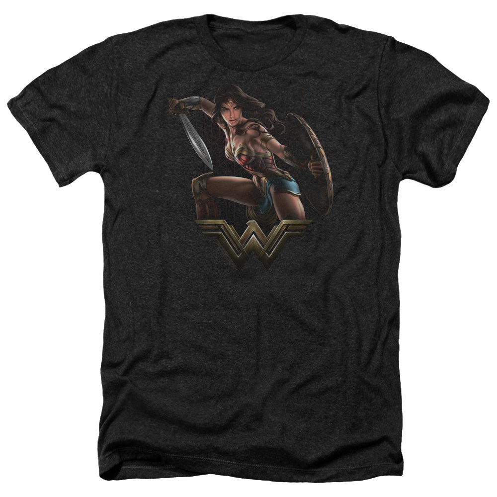 Wonder Woman Movie - Fight Adult Regular Fit Heather Short product image 1