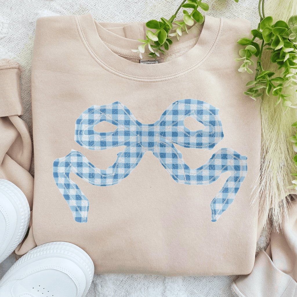 'Blue Gingham' Appliqué Stitch Cozy Crew product image 1