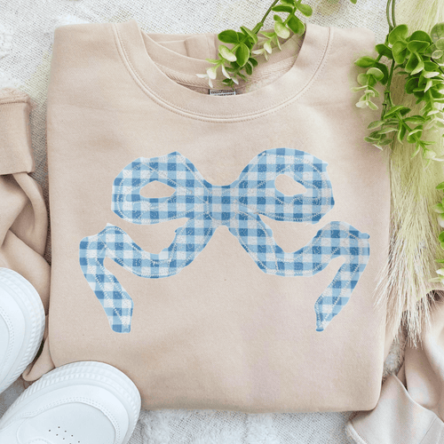 'Blue Gingham' Appliqué Stitch Cozy Crew product image 1