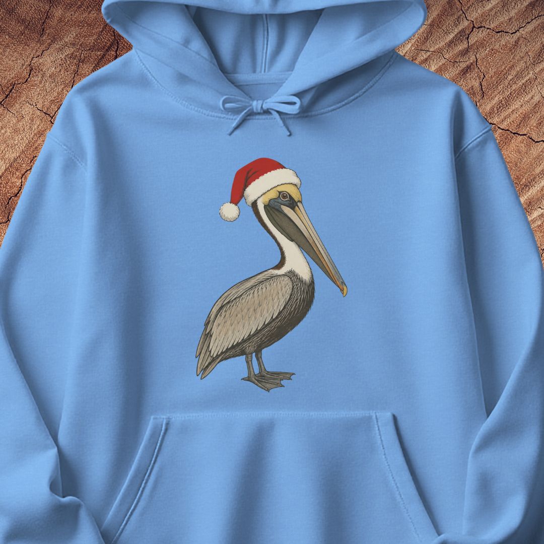 Brown Pelican Santa Hat Hoodie