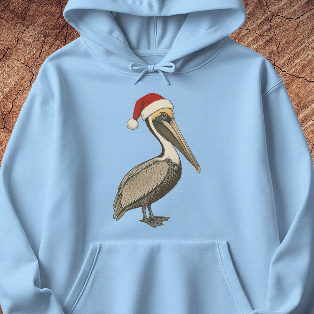 Brown Pelican Santa Hat Hoodie
