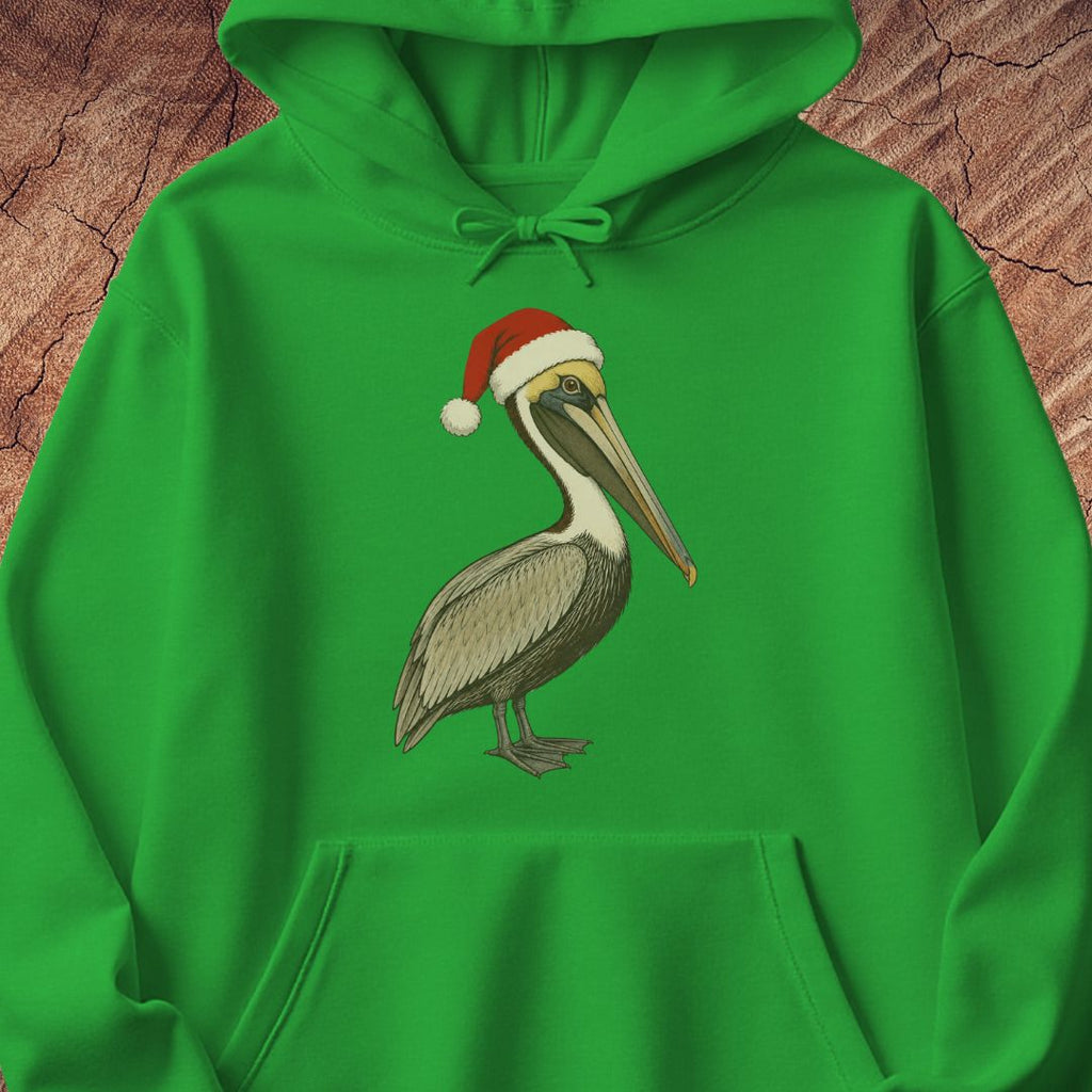 Brown Pelican Santa Hat Hoodie