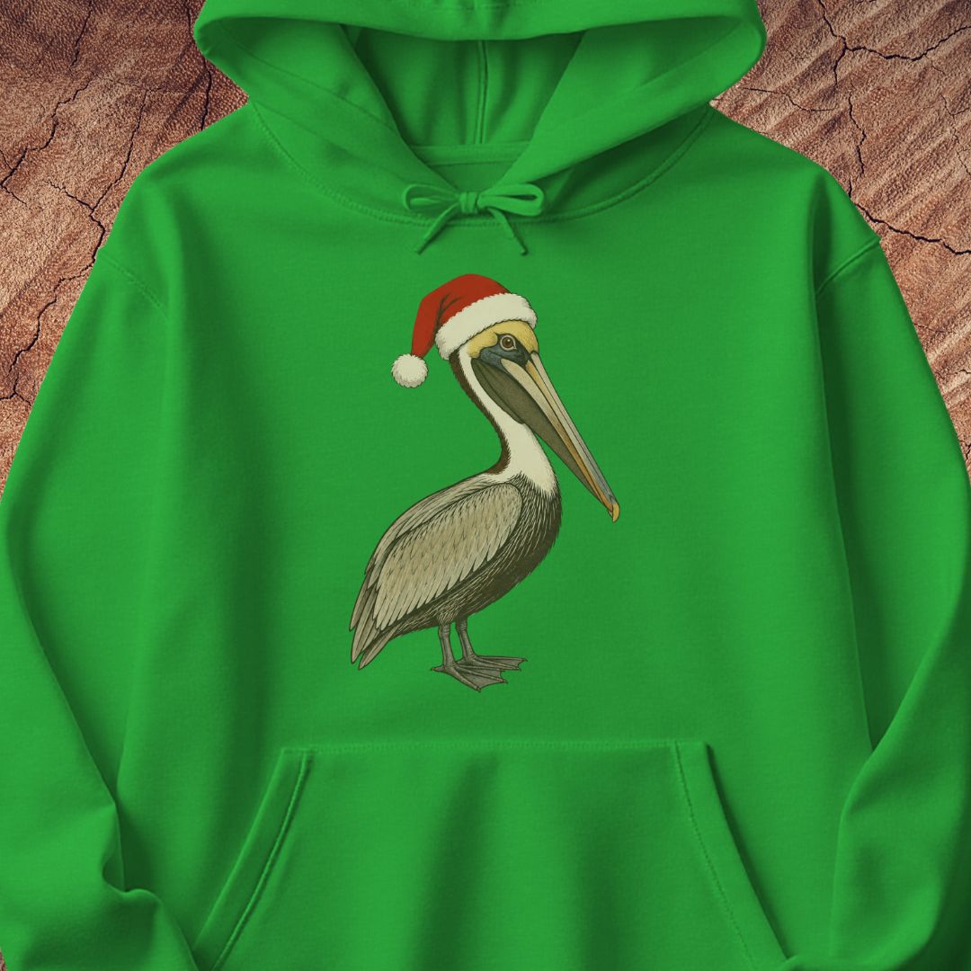 Brown Pelican Santa Hat Hoodie