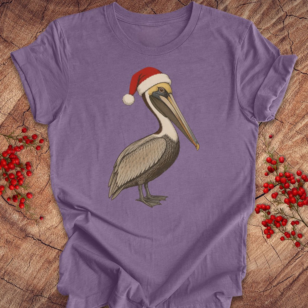 Brown Pelican Santa Hat Tee