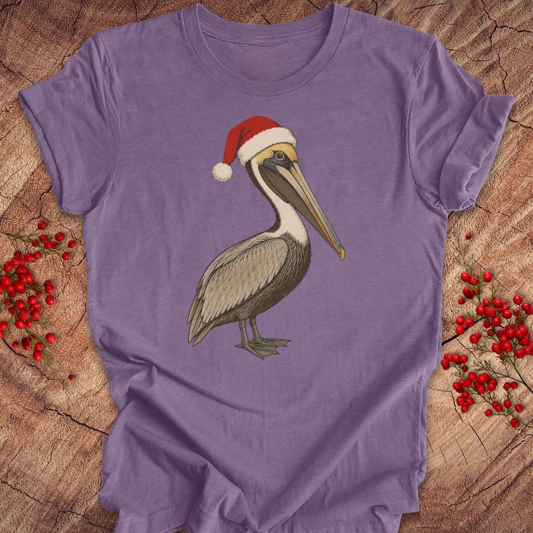 Brown Pelican Santa Hat Tee