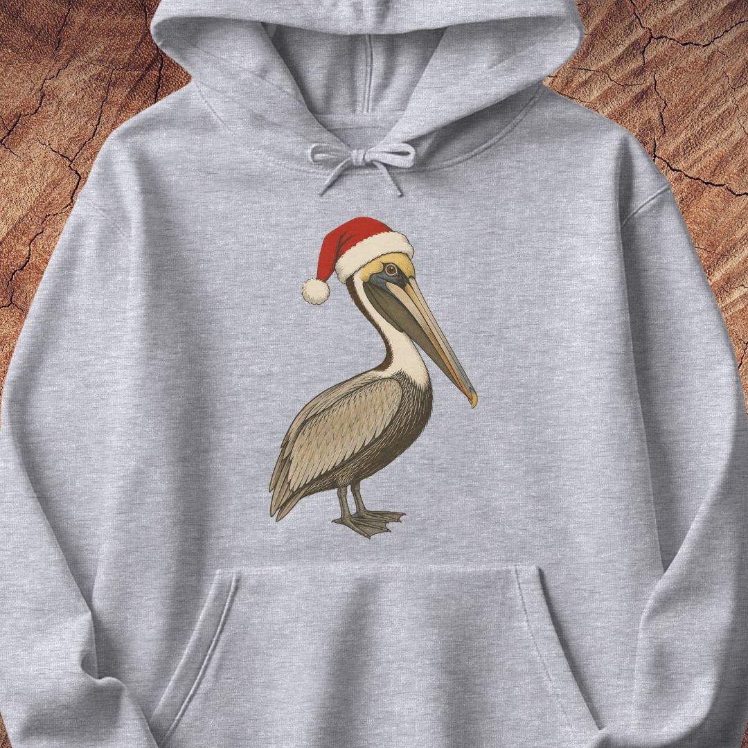 Brown Pelican Santa Hat Hoodie