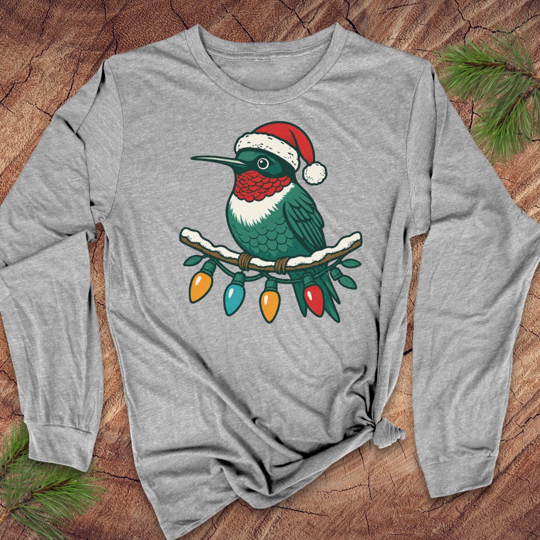 Christmas Hummingbird Long-Sleeve Tee