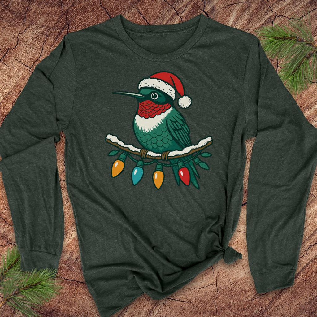 Christmas Hummingbird Long-Sleeve Tee