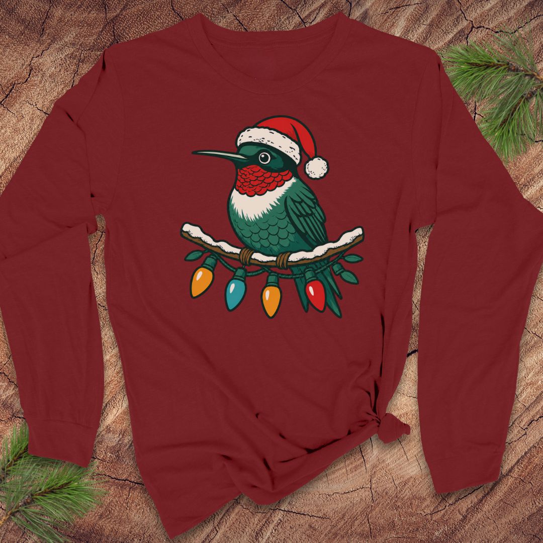 Christmas Hummingbird Long-Sleeve Tee