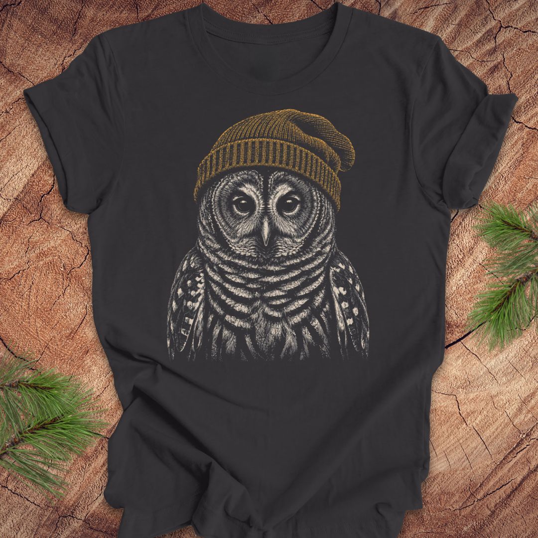 Fuzzy Cap Barred Owl Tee
