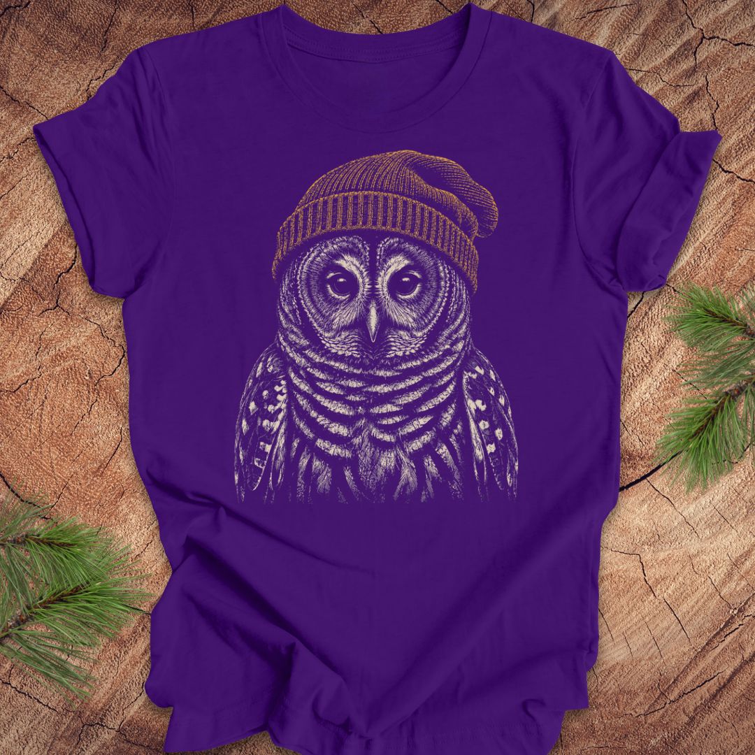 Fuzzy Cap Barred Owl Tee